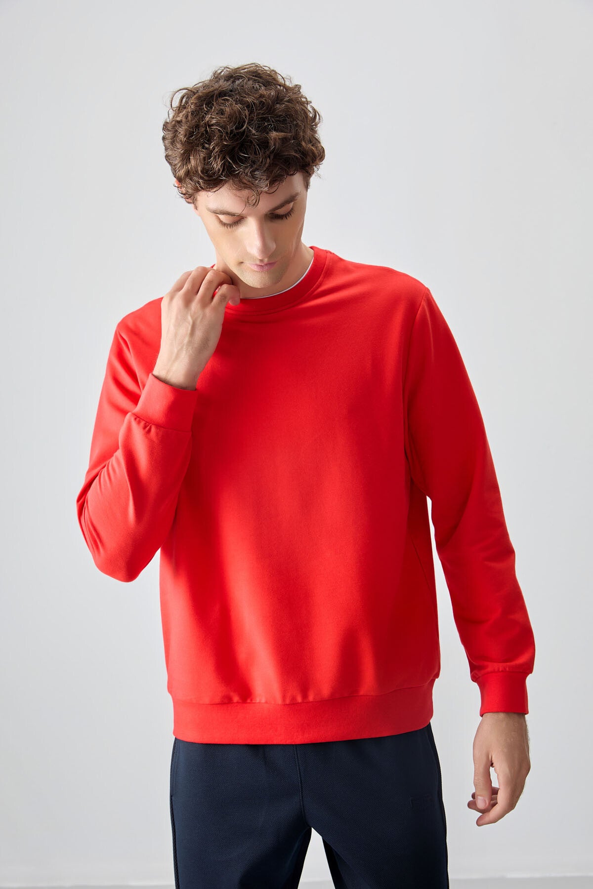 Fiesta Pamuk Yumuşak Dokulu Standart Fit Basic Erkek Sweatshirt - 88363