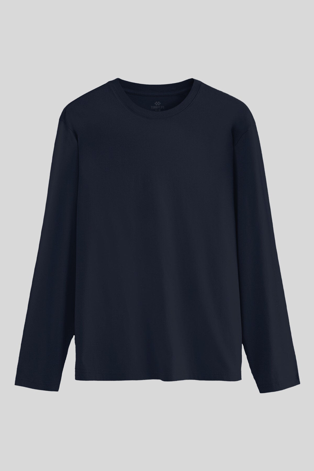 Lacivert Standart Fit Basic O Yaka Uzun Kollu İnce Erkek T-Shirt - 87997