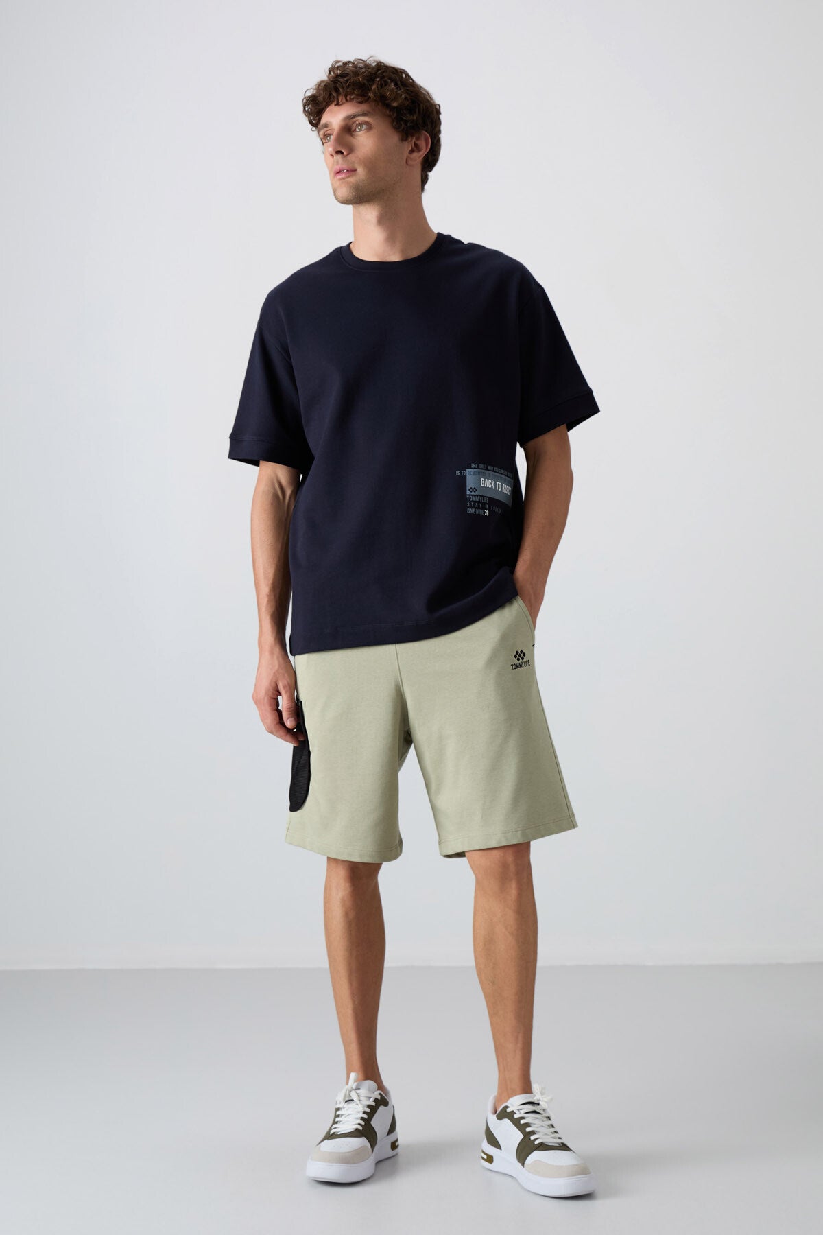 Çağla Pamuklu Kalın Yumuşak Dokulu Comfort Fit Baskılı Erkek Şort - 81266