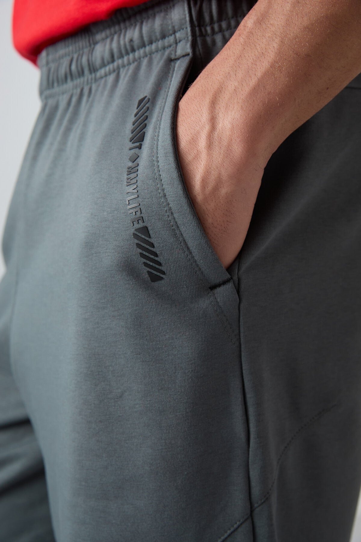 Haki Pamuklu Kalın Yumuşak Dokulu Comfort Fit Baskılı Erkek Şort - 81263