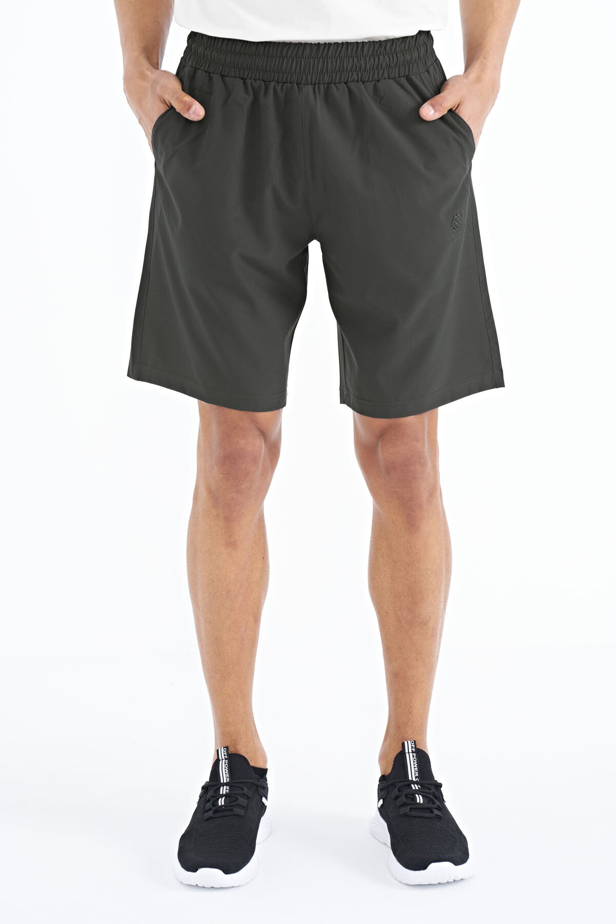 Haki Yan Cep Detaylı Lastikli Erkek Şort - 81238