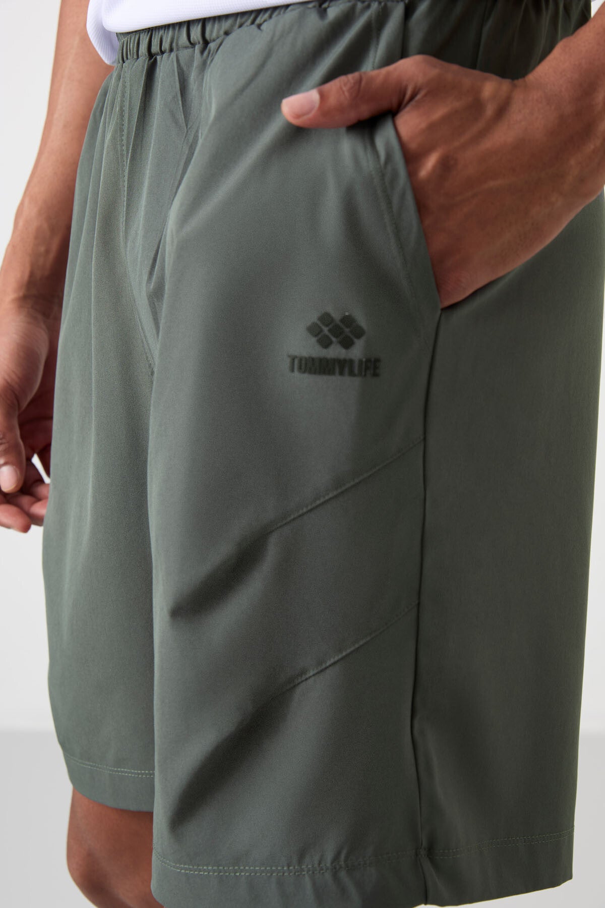 Haki Kalın Yumuşak Comfort Fit Erkek Şort - 81268
