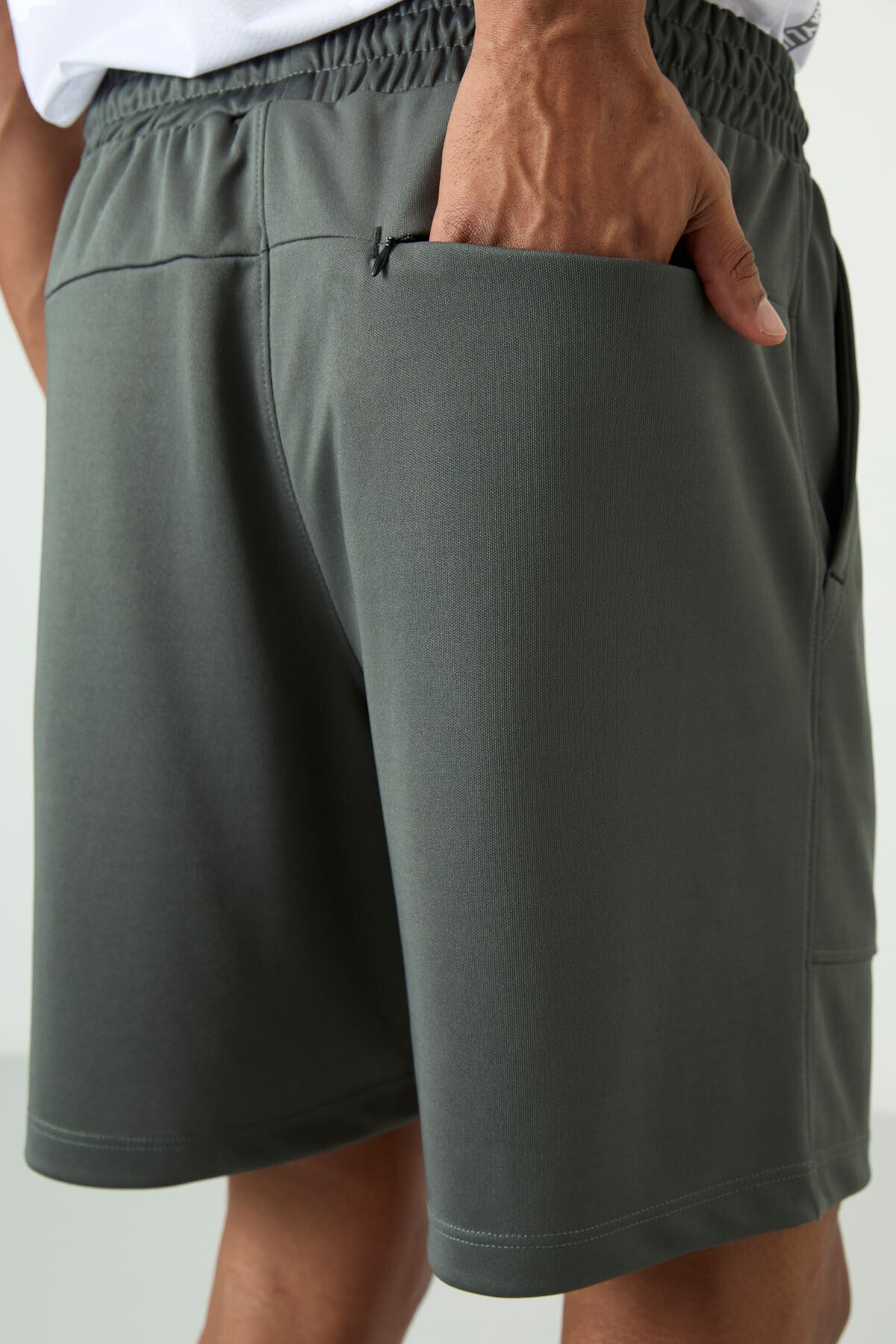Haki Kalın Yumuşak Comfort Fit Erkek Şort - 81272