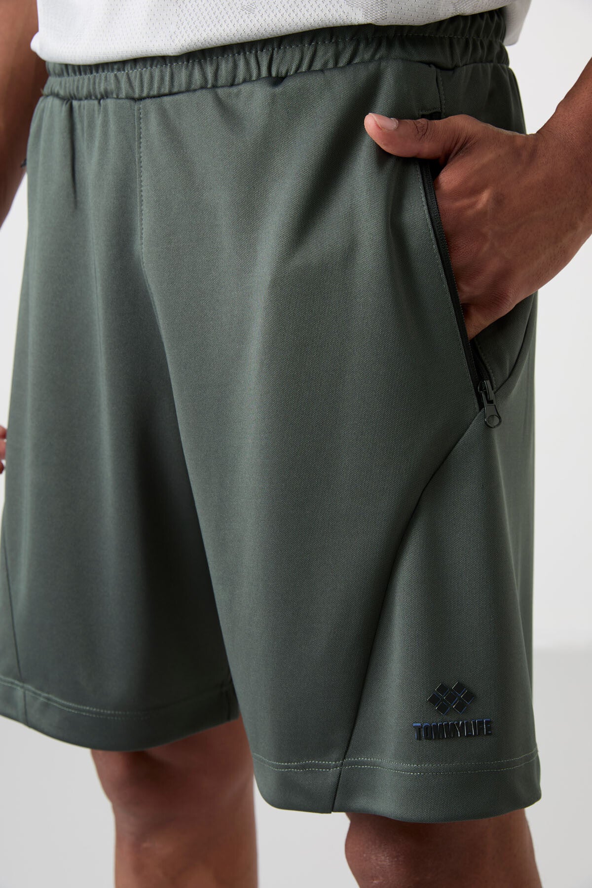 Haki Kalın Yumuşak Comfort Fit Erkek Şort - 81273
