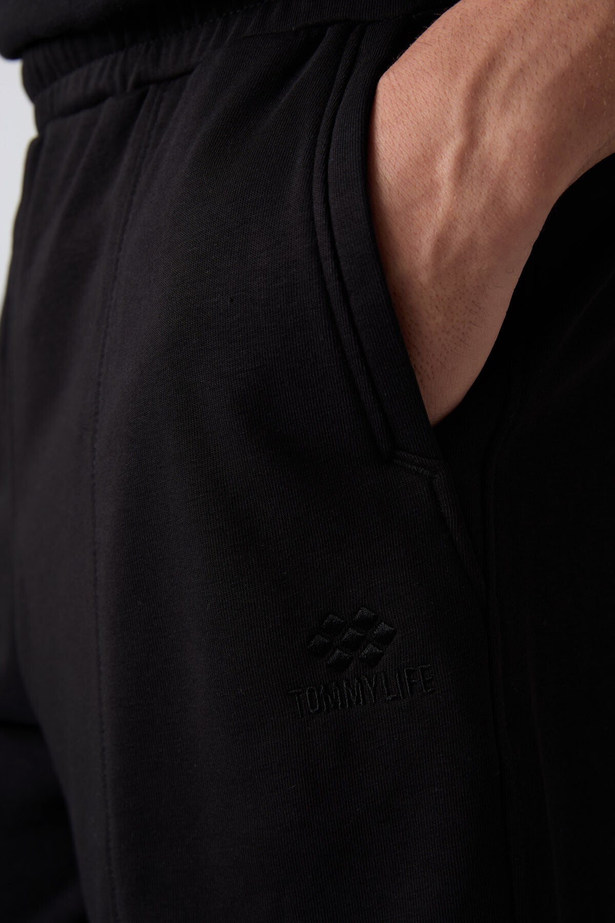 Siyah Pamuklu Kalın Yumuşak Dokulu Comfort Fit Basic Erkek Şort - 81261