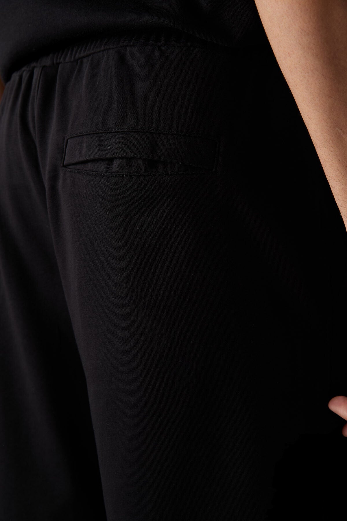 Siyah Pamuklu Kalın Yumuşak Dokulu Comfort Fit Basic Erkek Şort - 81261