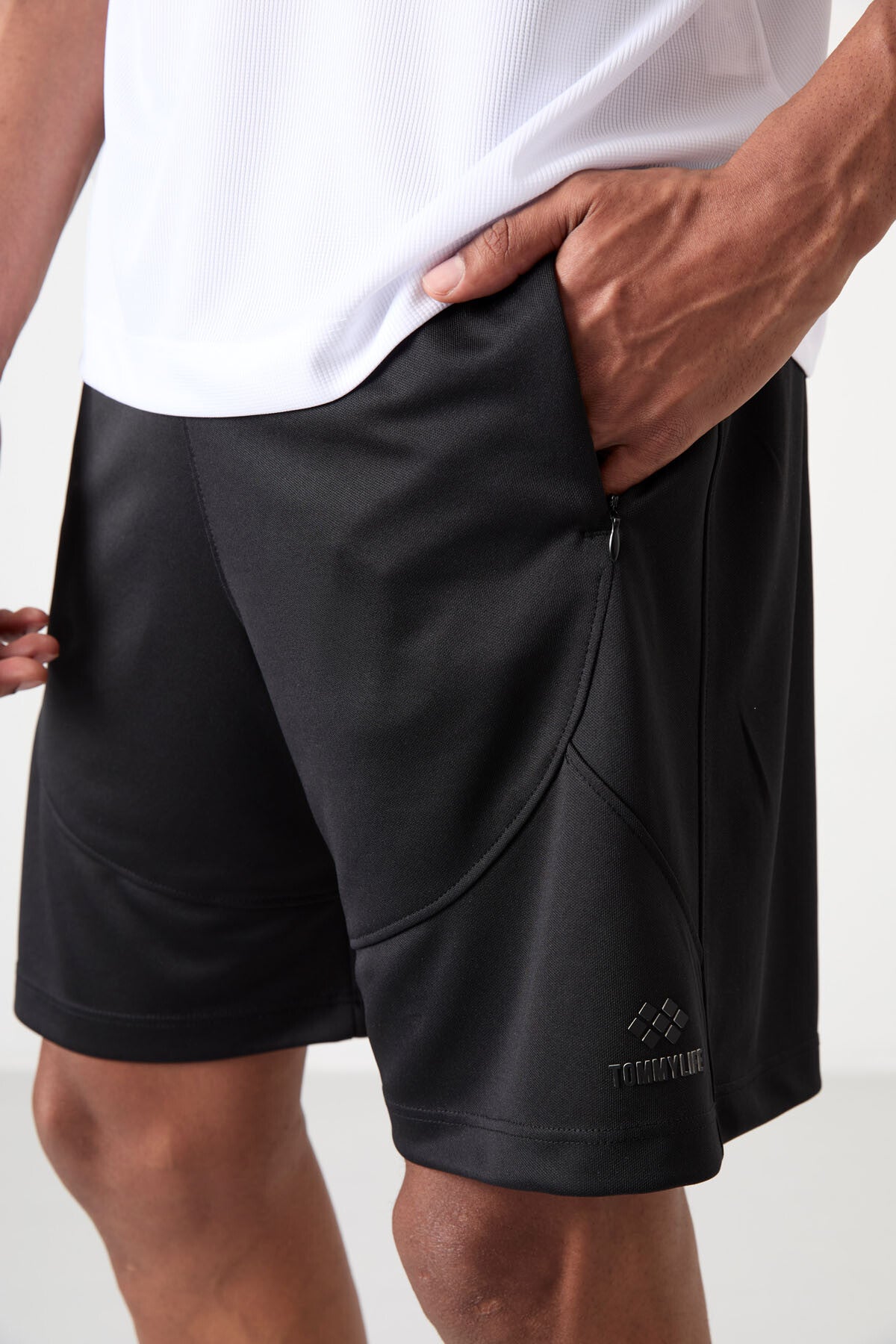 Siyah Kalın Yumuşak Comfort Fit Erkek Şort - 81271