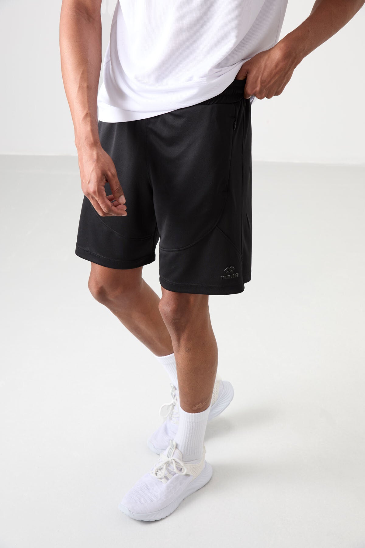 Siyah Kalın Yumuşak Comfort Fit Erkek Şort - 81271