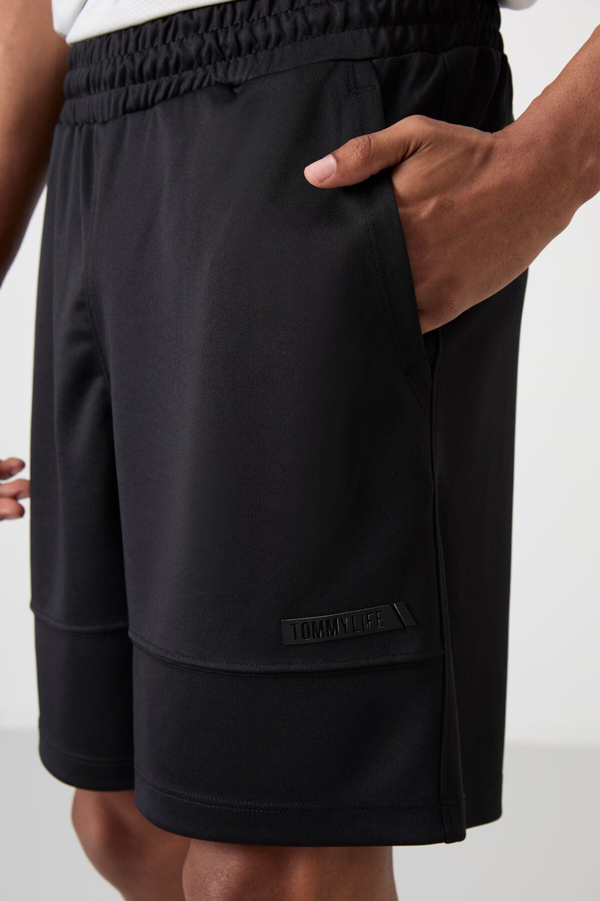 Siyah Kalın Yumuşak Comfort Fit Erkek Şort - 81272