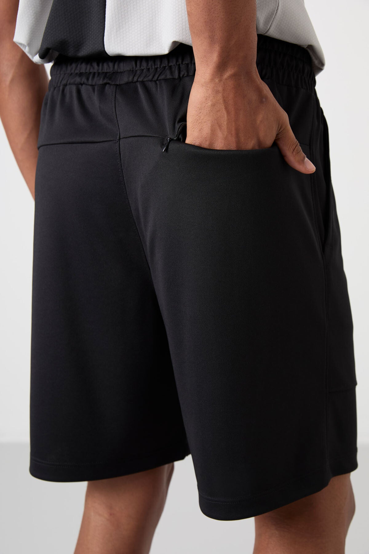 Siyah Kalın Yumuşak Comfort Fit Erkek Şort - 81272