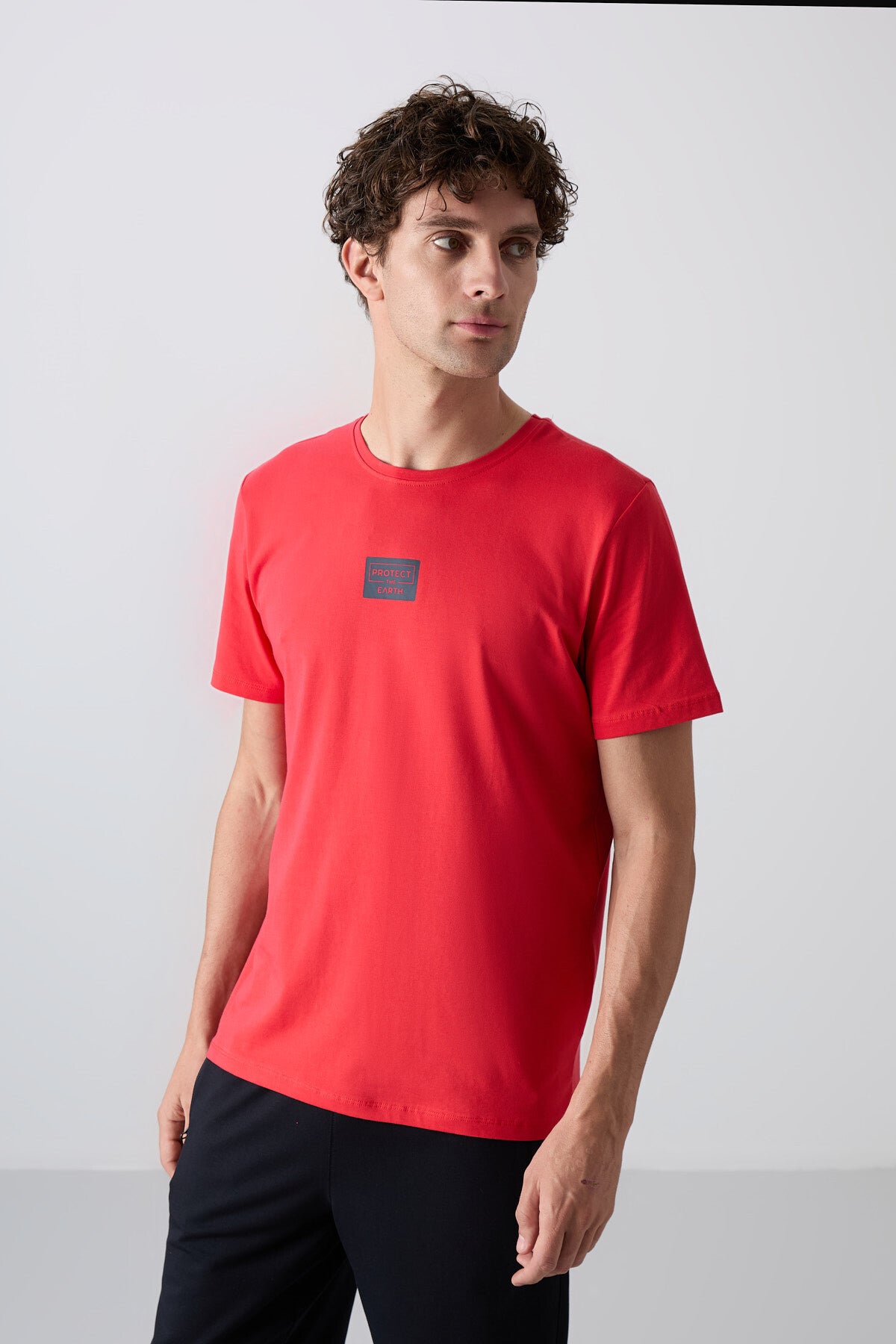 Fiesta - Lacivert Pamuklu Yumuşak Dokulu Standart Fit Baskılı Erkek Şortlu Takım - 85243