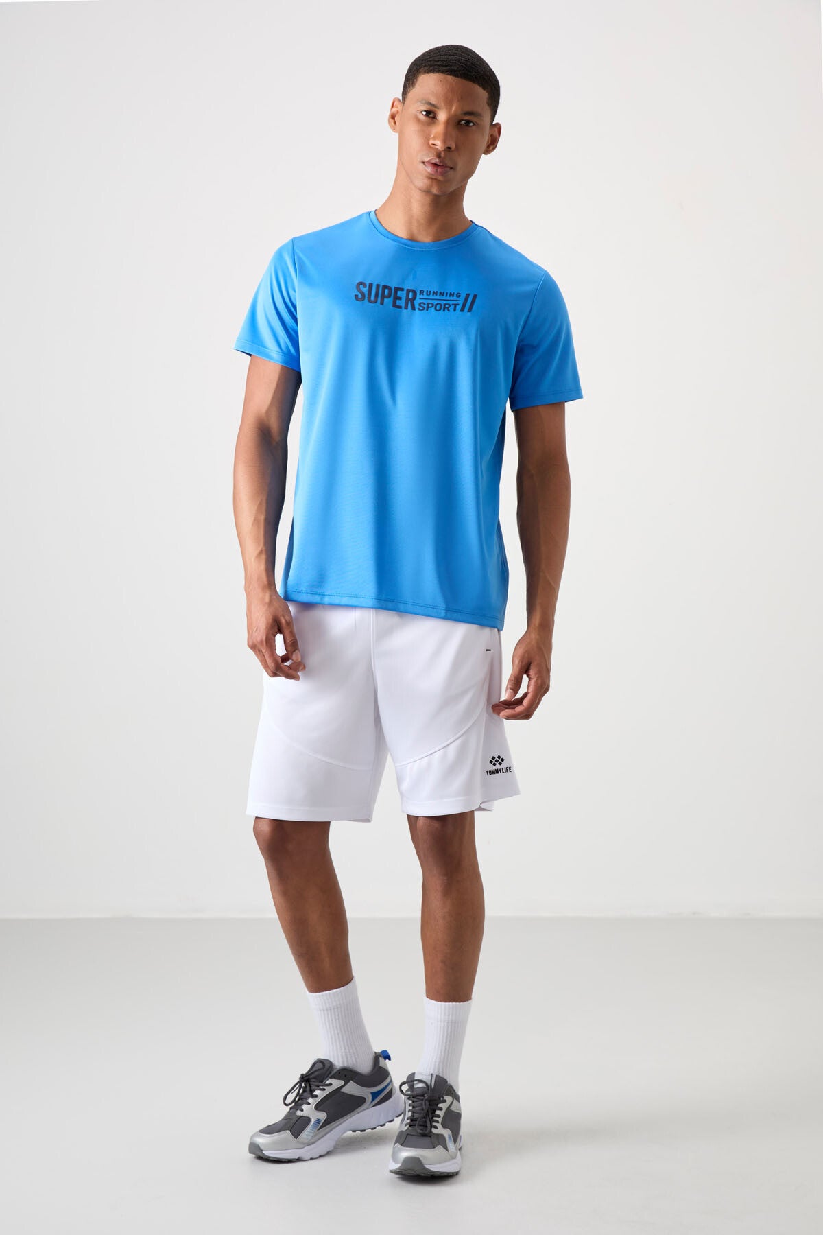 Saks Nefes Alan Dokulu İnce Esnek Standart Fit Erkek Performans T-Shirt - 88385