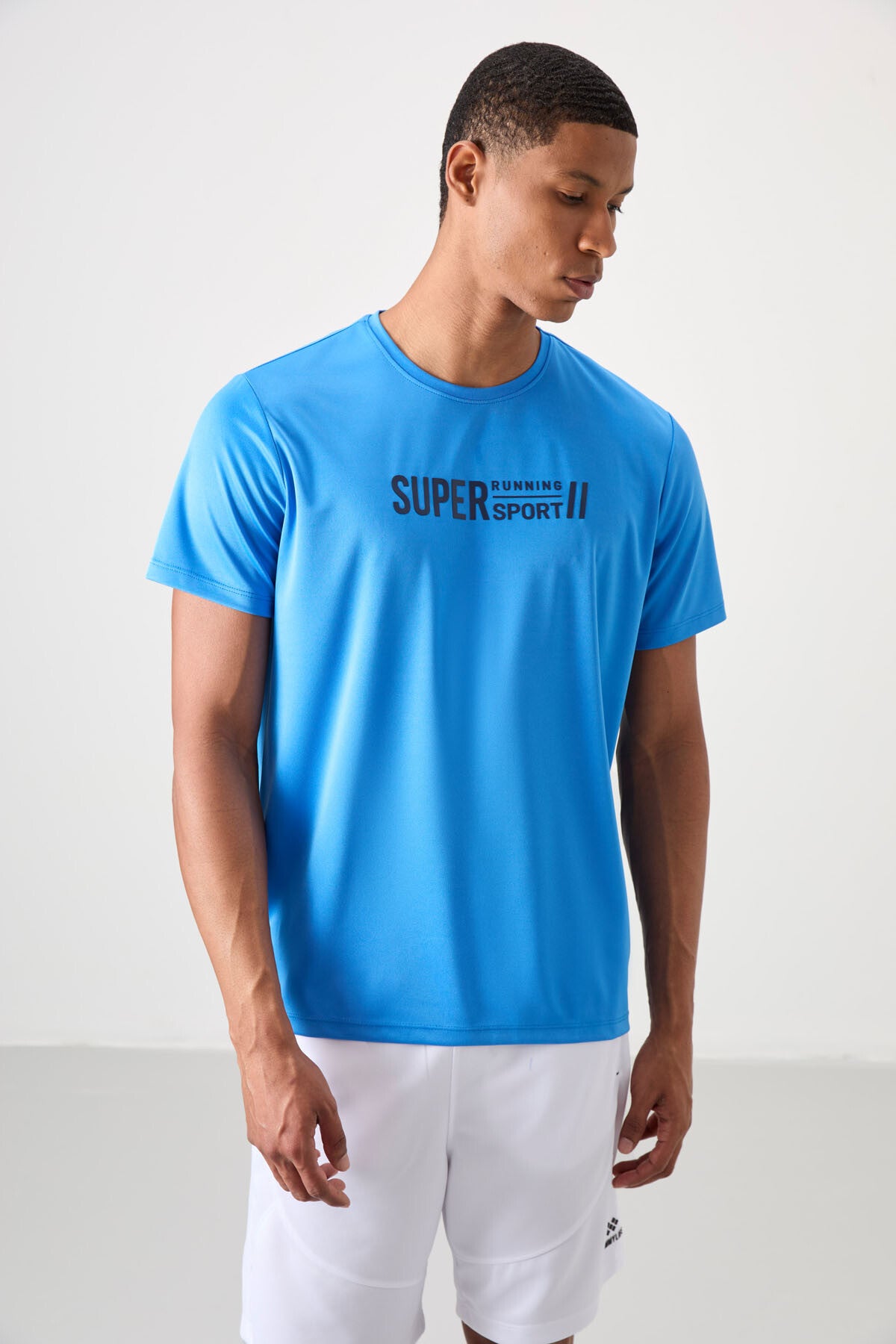 Saks Nefes Alan Dokulu İnce Esnek Standart Fit Erkek Performans T-Shirt - 88385