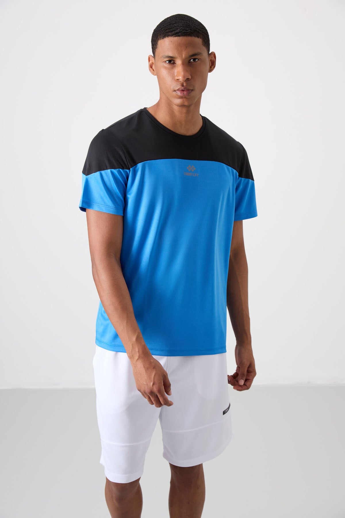 Saks Nefes Alan Dokulu İnce Esnek Standart Fit Erkek Performans T-Shirt - 88386