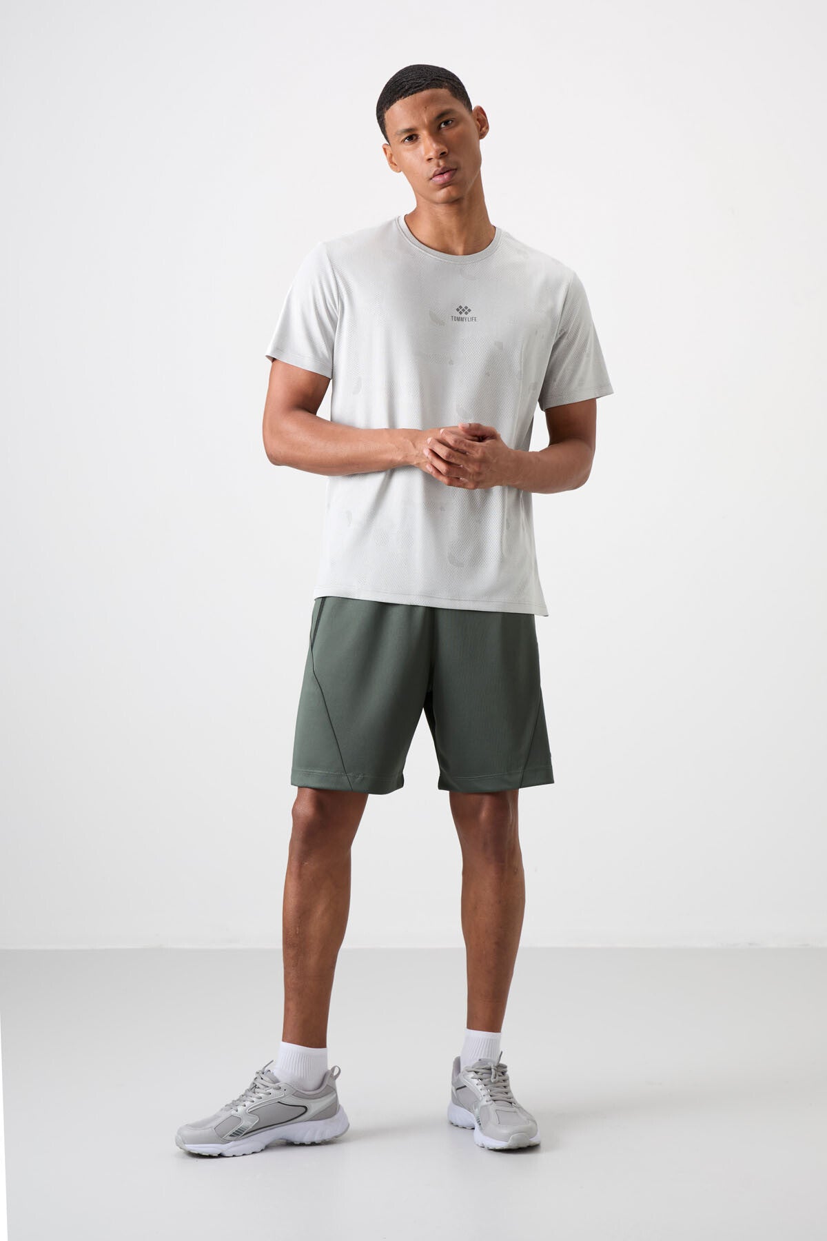 Taş Nefes Alan Jakarlı İnce Esnek Standart Fit Erkek Performans T-Shirt - 88397