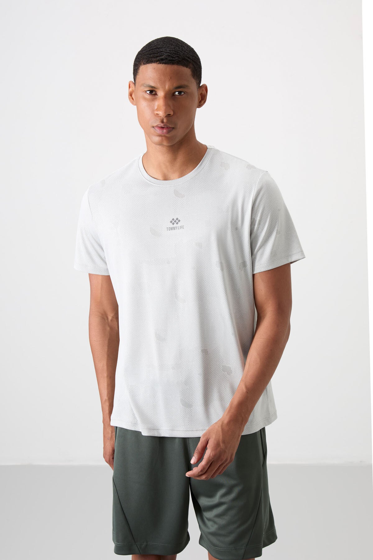 Taş Nefes Alan Jakarlı İnce Esnek Standart Fit Erkek Performans T-Shirt - 88397