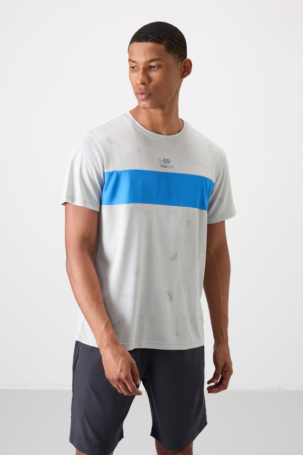 Taş Nefes Alan Jakarlı İnce Esnek Standart Fit Erkek Performans T-Shirt - 88398