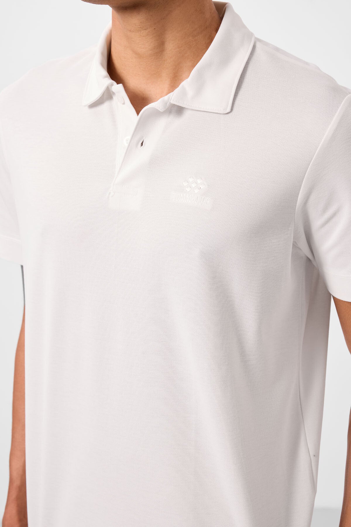 Ekru Standart Kalıp Basic Polo Yaka Erkek T-Shirt - 87748