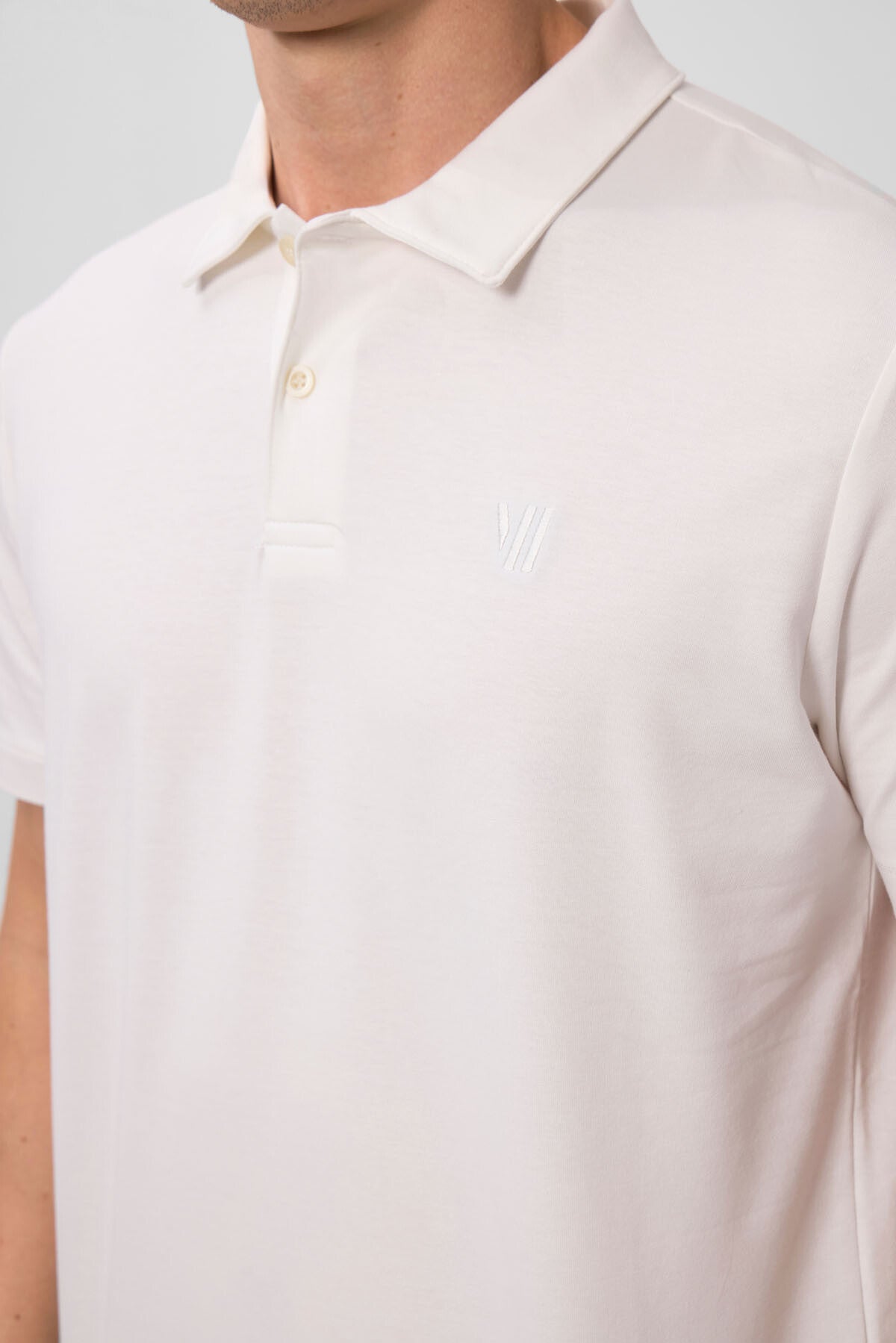 Ekru Standart Kalıp Basic Polo Yaka Erkek T-Shirt - 87768