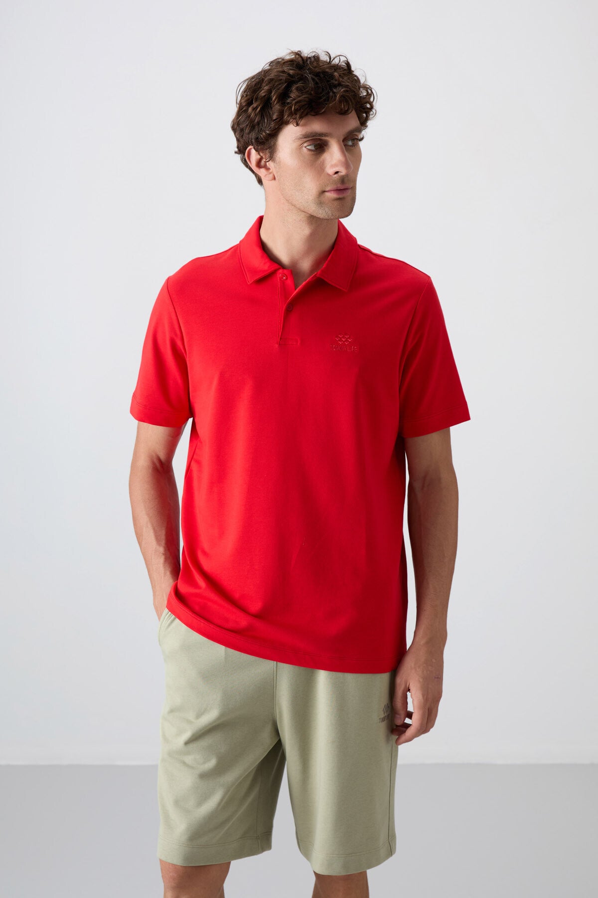 Fiesta Pamuklu Kalın Yumuşak Dokulu Standart Fit Basic Polo Yaka Erkek T-Shirt - 88348