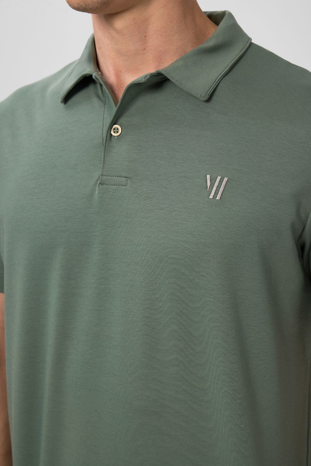 Açık Yeşil Standart Kalıp Basic Polo Yaka Erkek T-Shirt - 87768