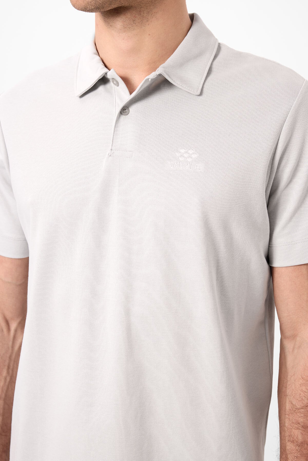 Taş Standart Kalıp Basic Polo Yaka Erkek T-Shirt - 87748