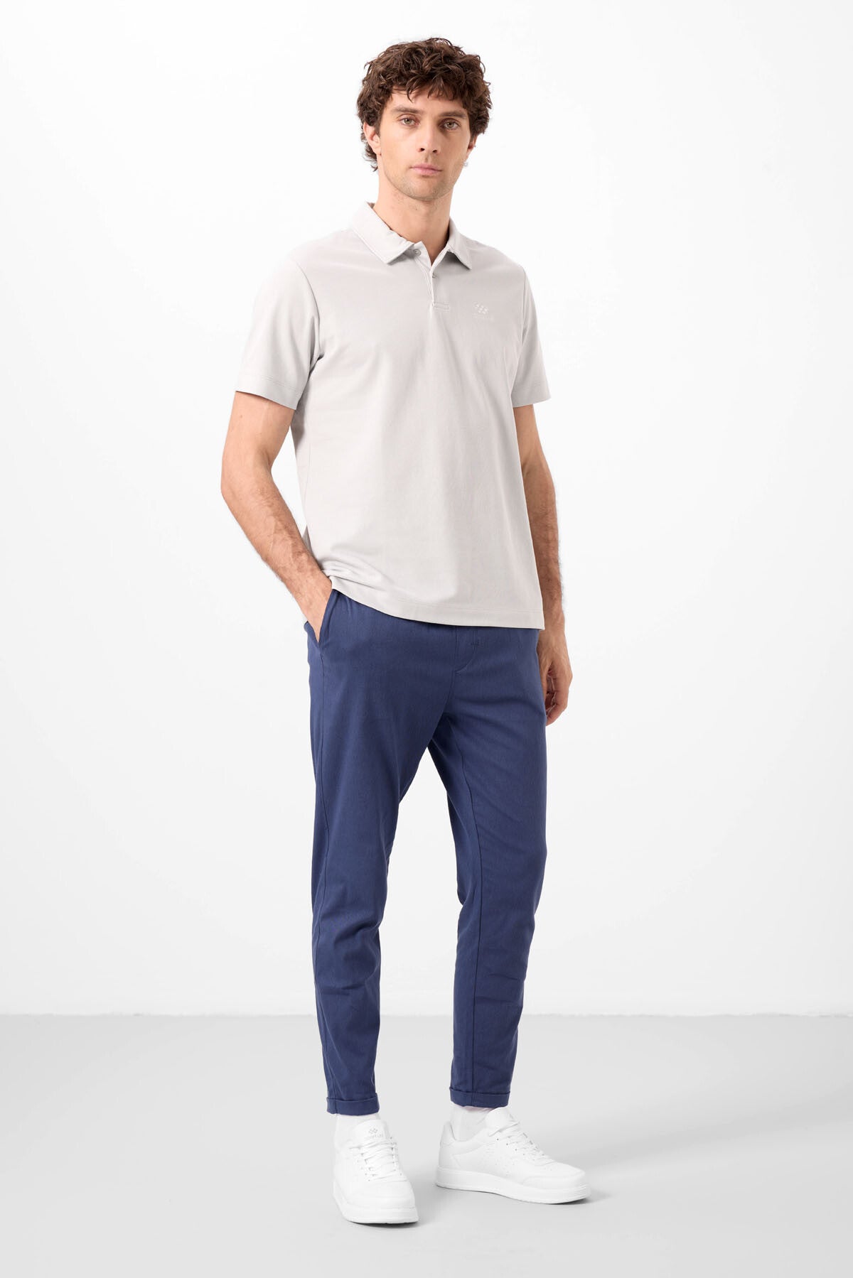 Taş Standart Kalıp Basic Polo Yaka Erkek T-Shirt - 87748