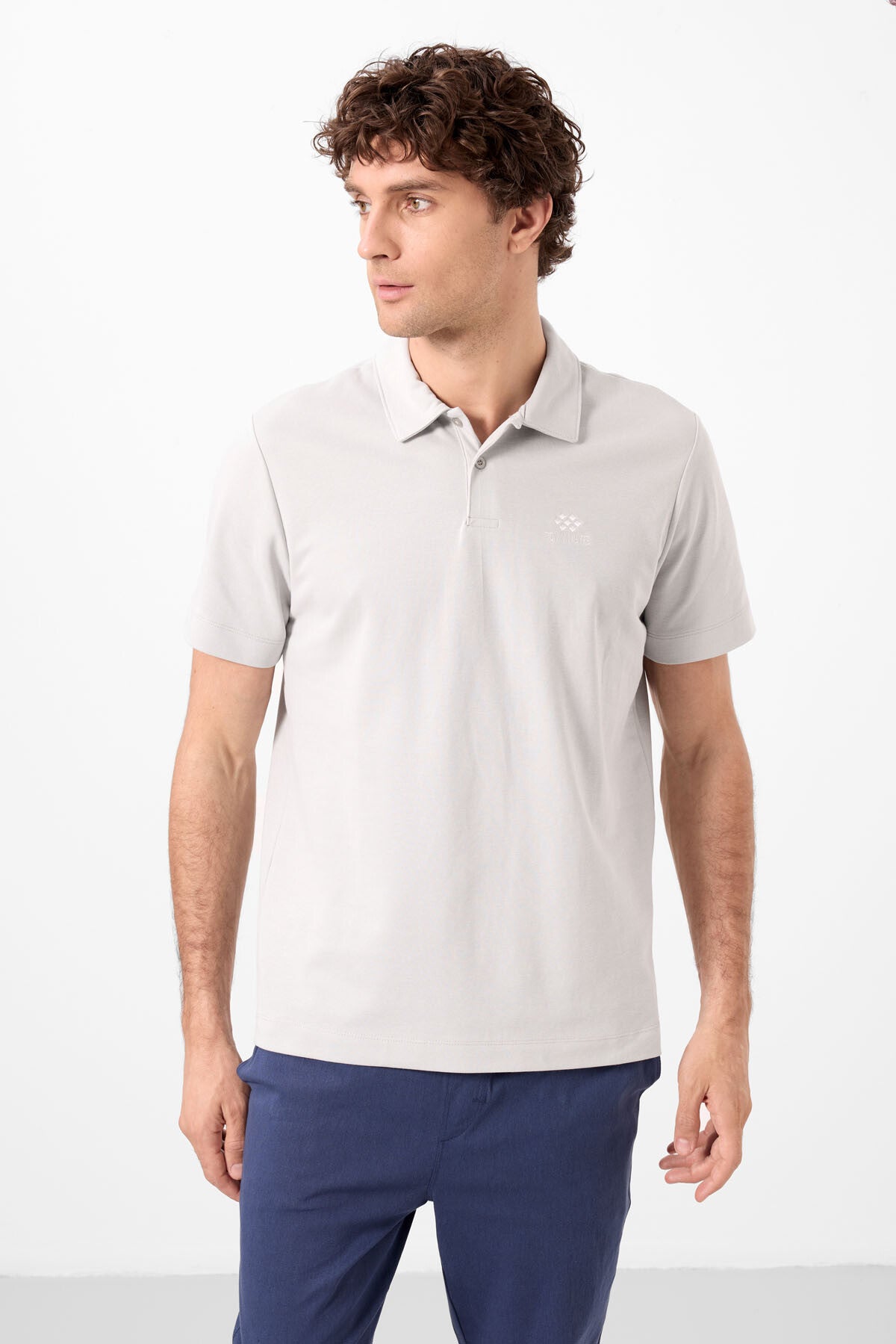 Taş Standart Kalıp Basic Polo Yaka Erkek T-Shirt - 87748