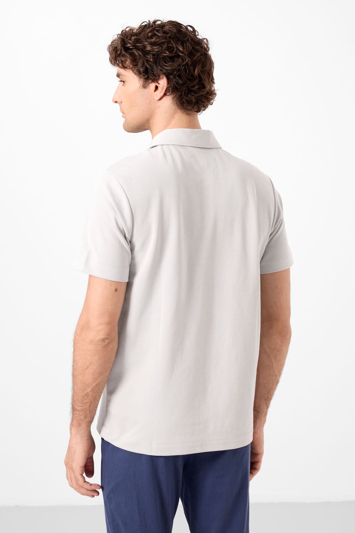 Taş Standart Kalıp Basic Polo Yaka Erkek T-Shirt - 87748