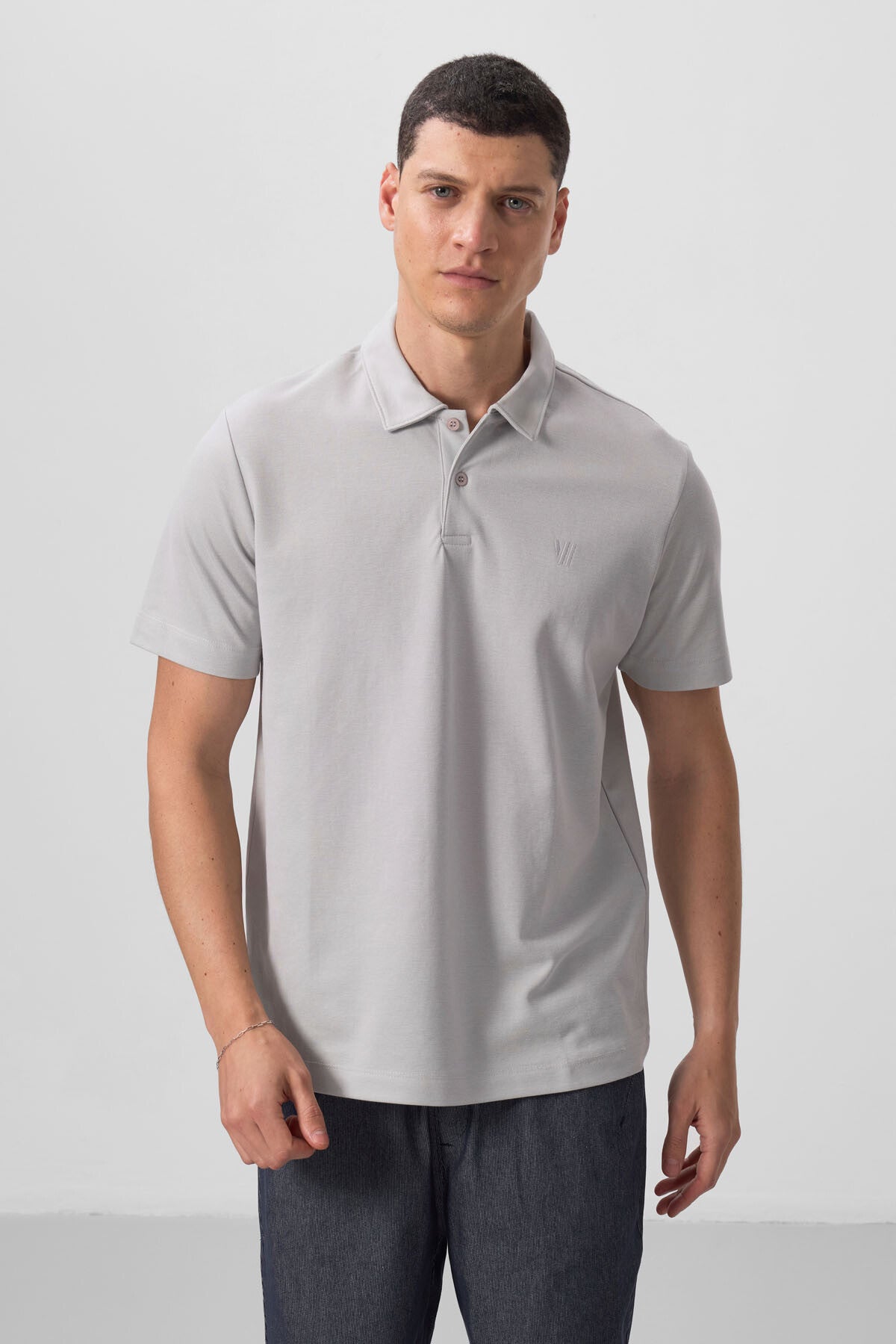 Taş Standart Kalıp Basic Polo Yaka Erkek T-Shirt - 87768