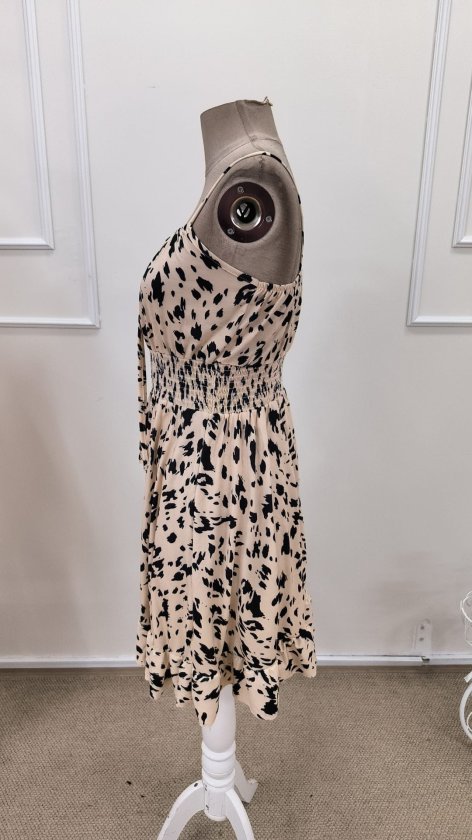 Women's Spaghetti Strap Gathered Neck Elastic Waist Short Supreme Dress