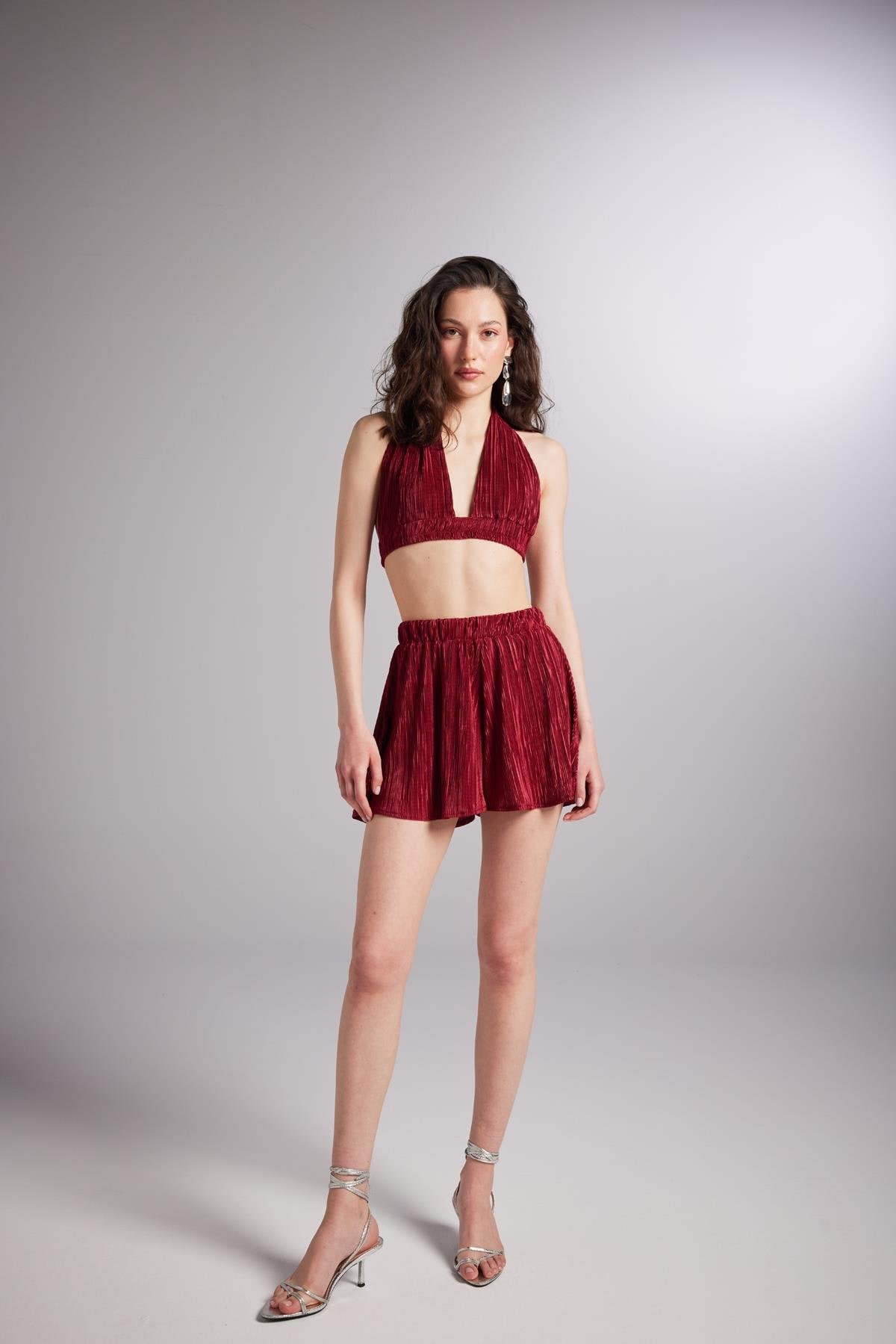 Beli Lastikli Bağlamalı Comfy Büstiyer Bordo