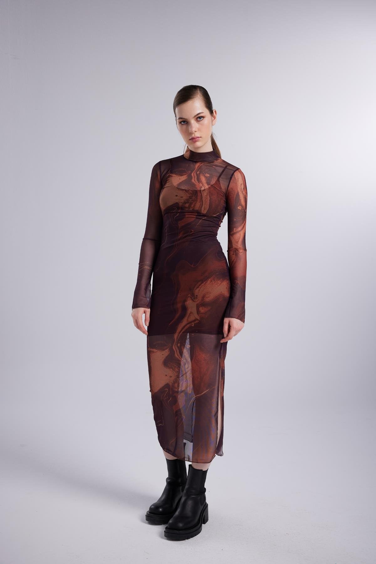 Kamille Elbise Kahve