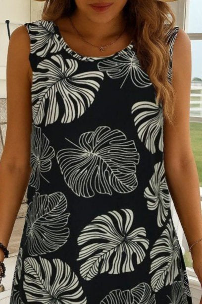 Women’s Sleeveless Round Neck Patterned Supreme Dress