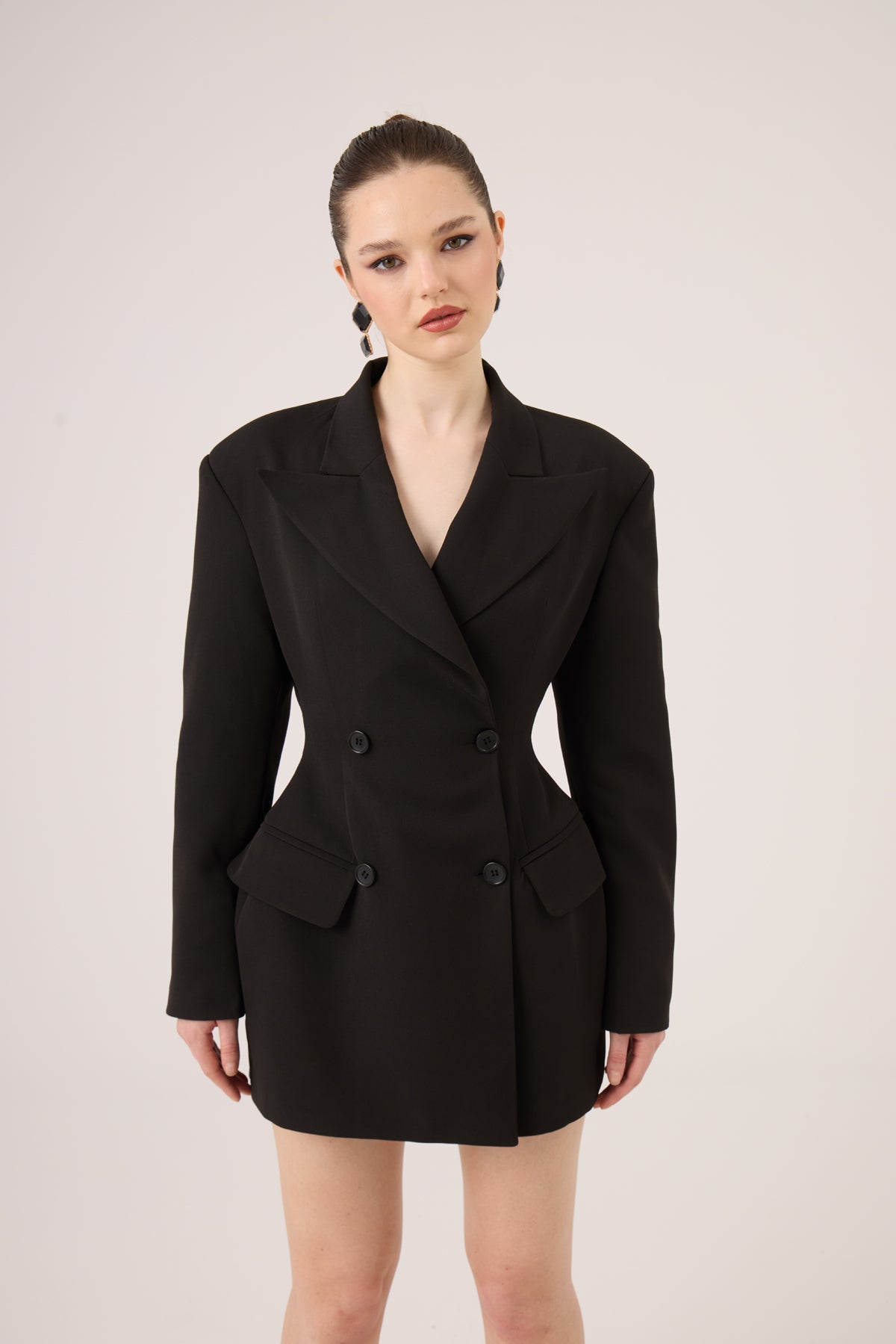 Belden Oturmalı Galina Blazer Ceket Siyah
