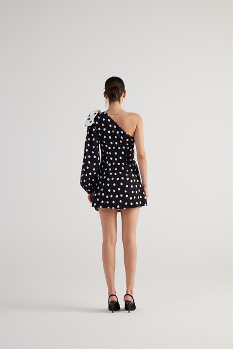 Polka Elbise Siyah