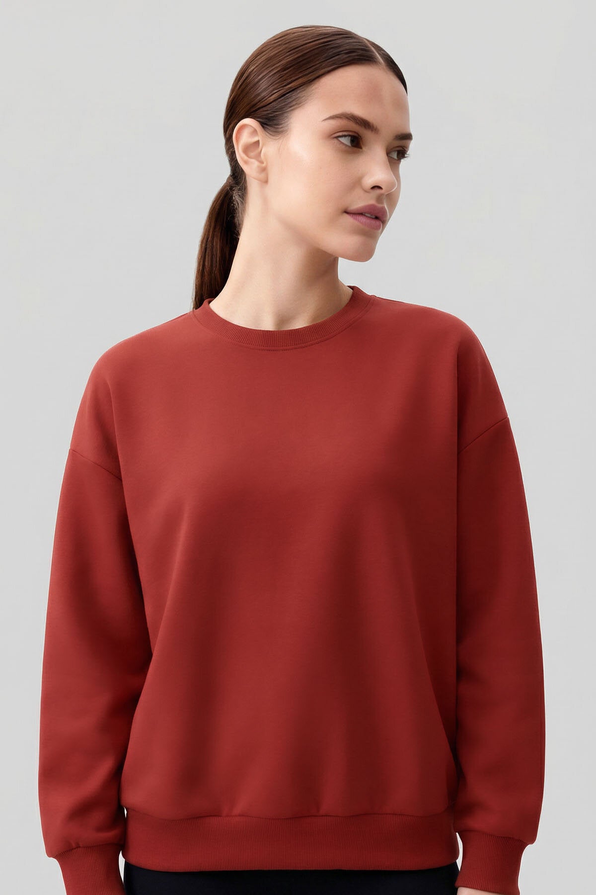 Fiesta Basic O Yaka Oversize Kadın Sweatshirt - 97053