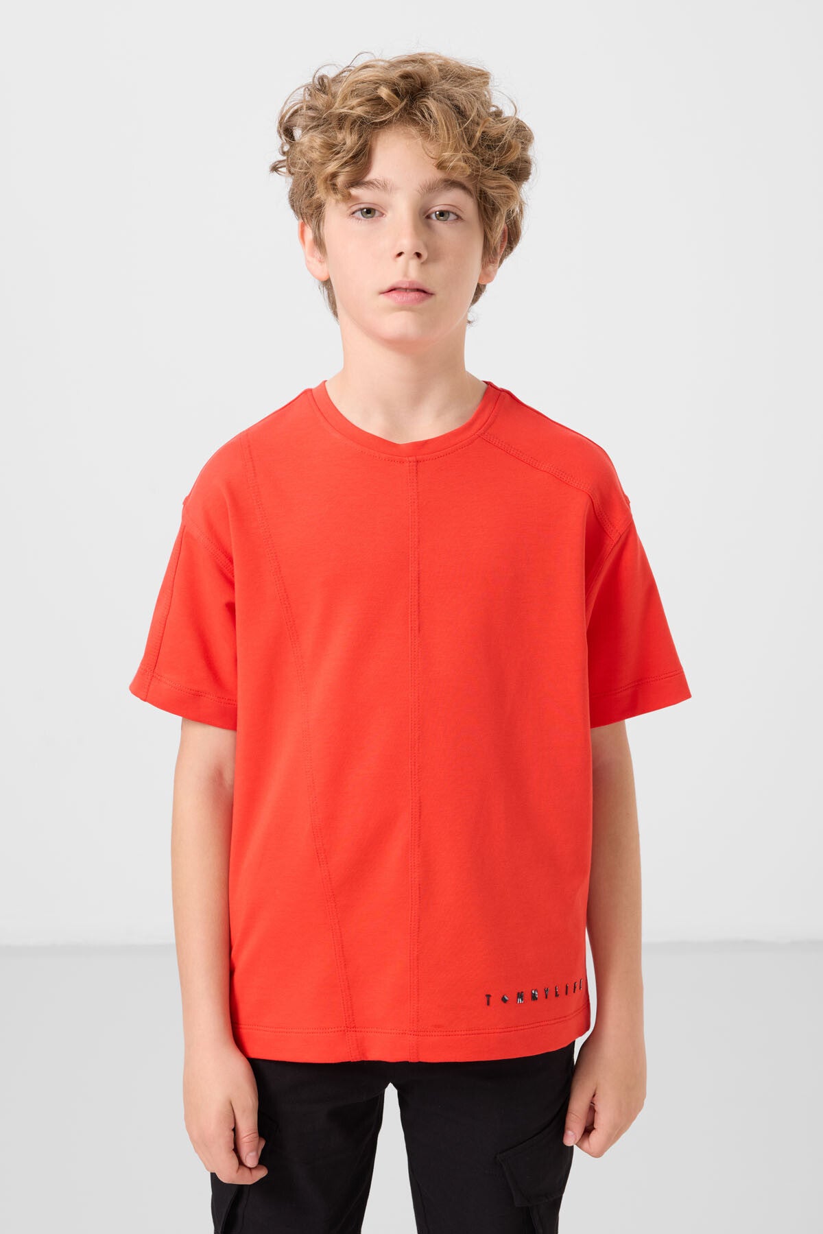 Fiesta Pamuklu Yumuşak Dokulu Oversize Basic Erkek Çocuk T-Shirt - 11297