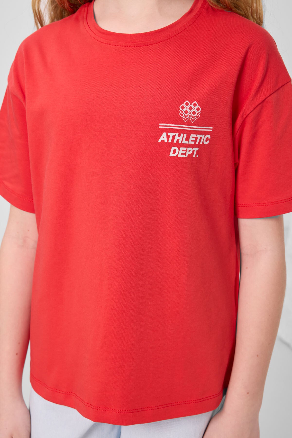 Fiesta Pamuklu O Yaka Oversize Fit Baskılı Kız Çocuk T-Shirt - 75178