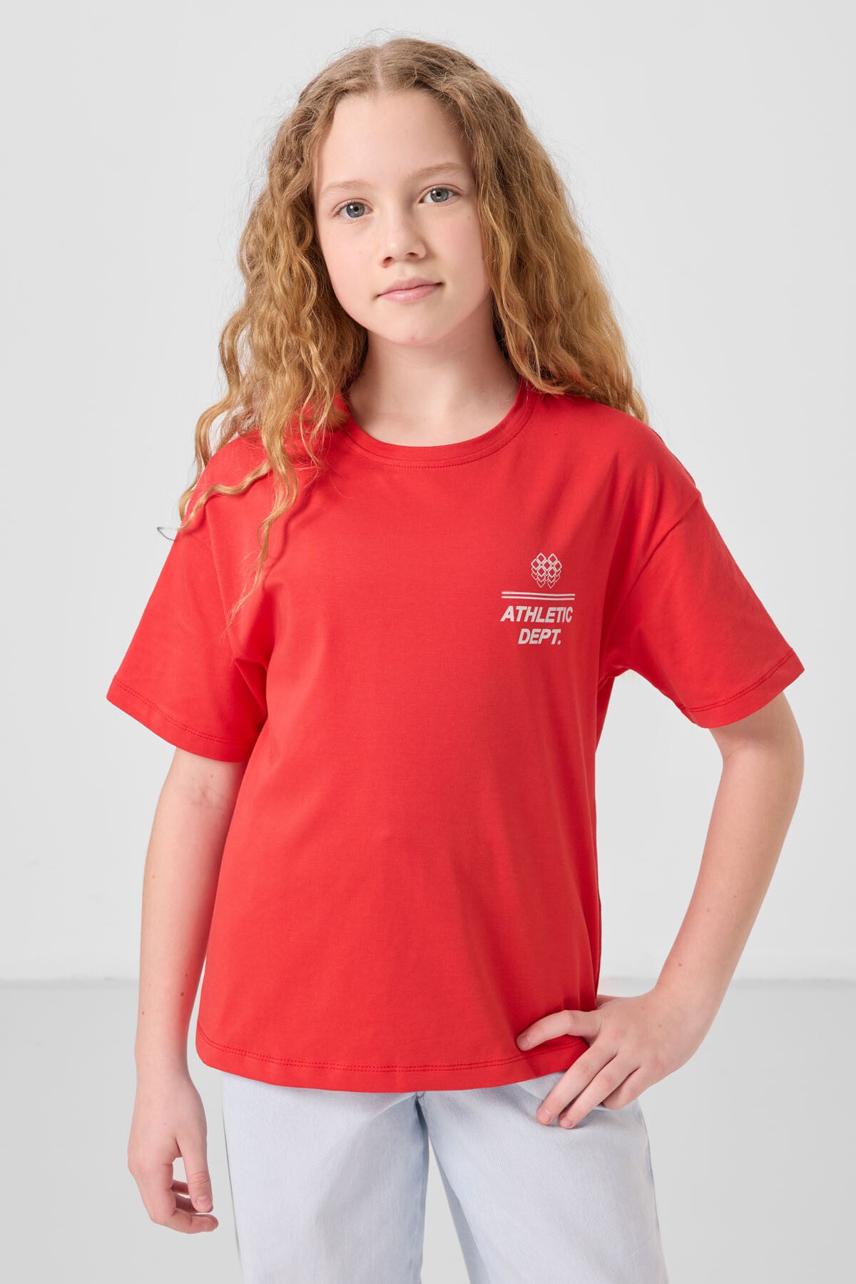 Fiesta Pamuklu O Yaka Oversize Fit Baskılı Kız Çocuk T-Shirt - 75178