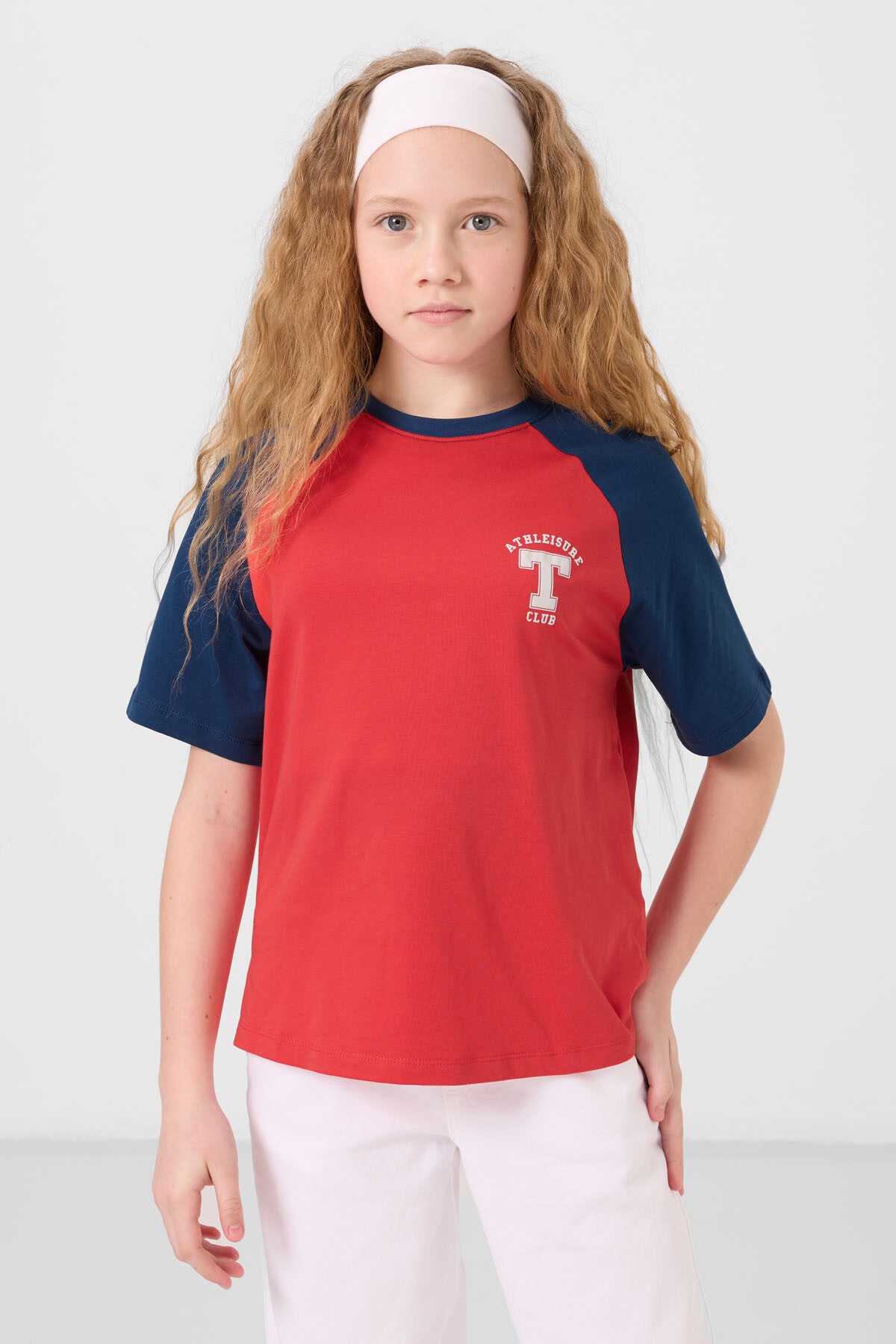 Fiesta O Yaka Pamuklu Baskılı Oversize Fit Kız Çocuk T-Shirt - 75179