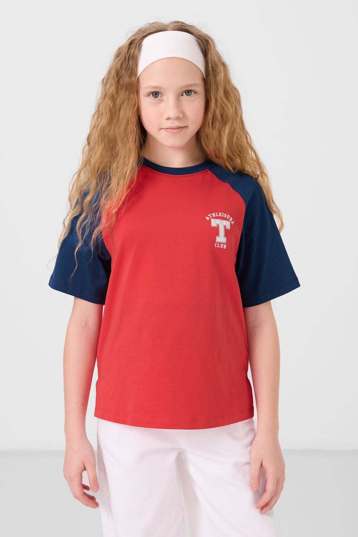 Fiesta O Yaka Pamuklu Baskılı Oversize Fit Kız Çocuk T-Shirt - 75179