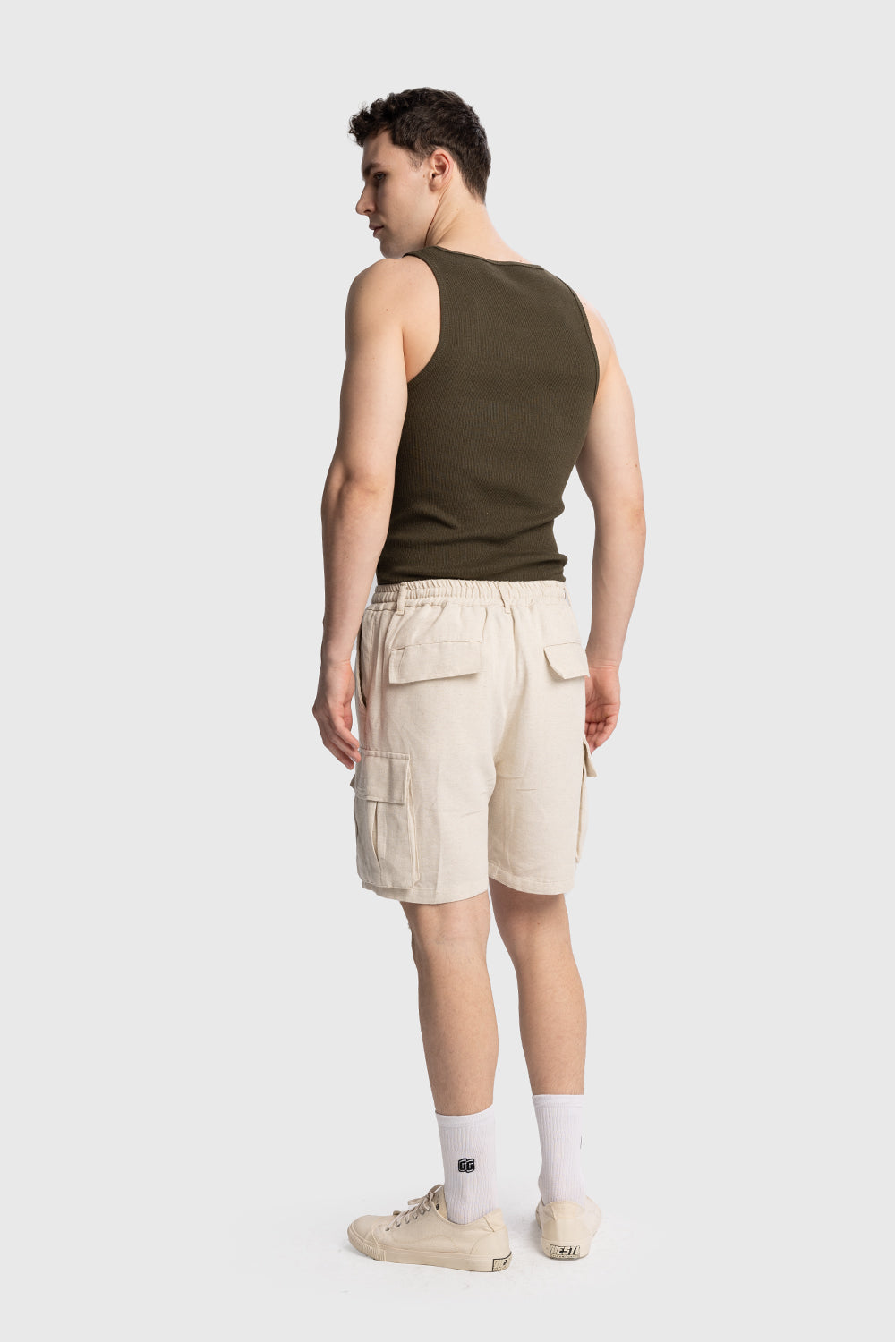 FİTİLLİ KOLSUZ T-SHIRT - HAKİ S-M