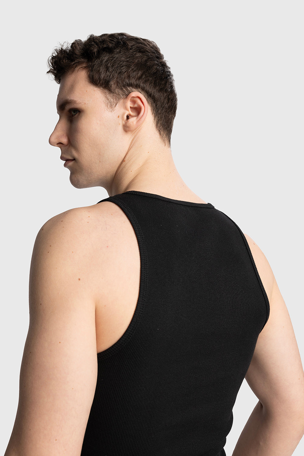 FİTİLLİ KOLSUZ T-SHIRT - SİYAH L-XL