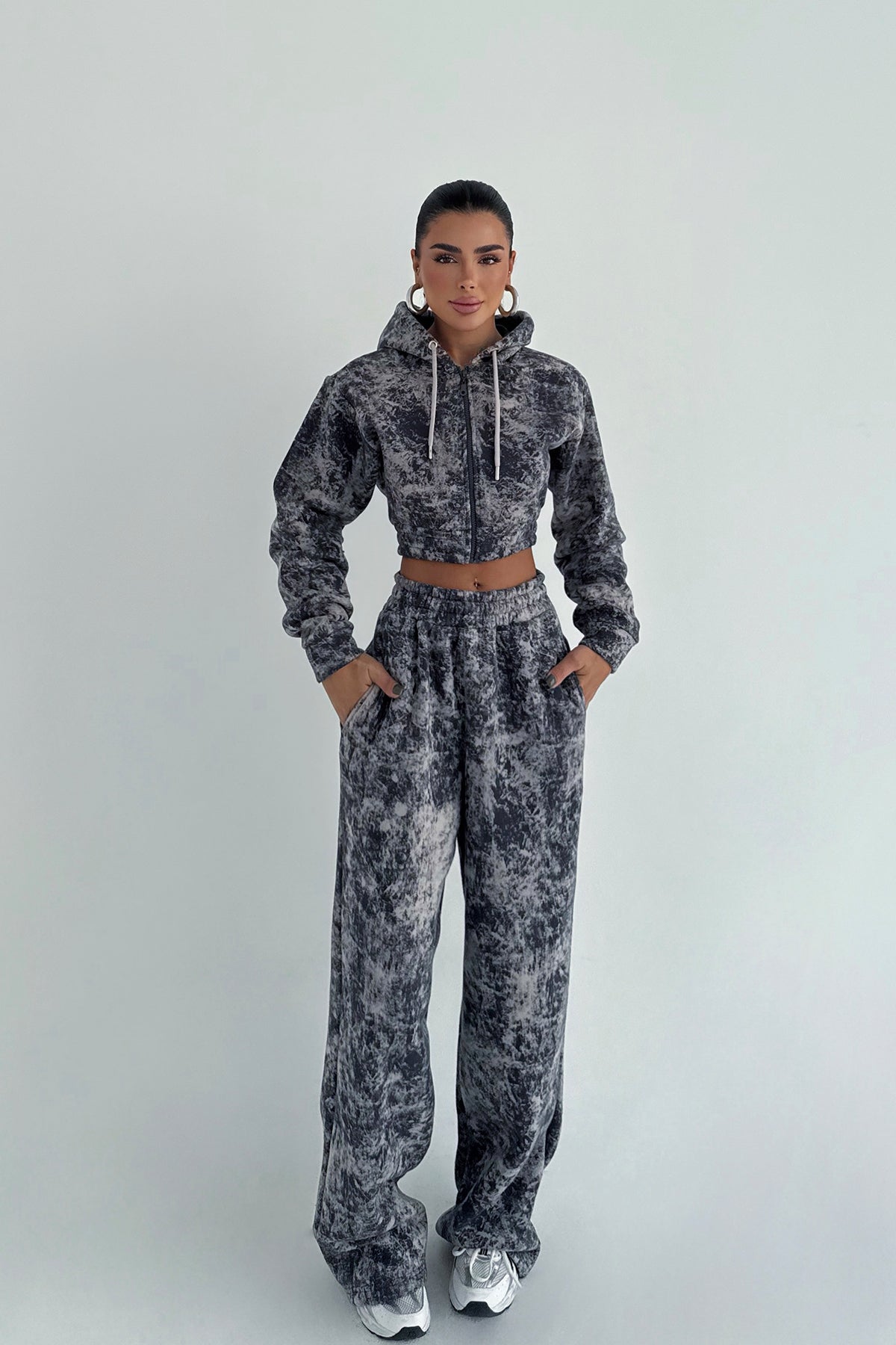 Füme Joelle Desenli Eşofman Takım ATE-3641