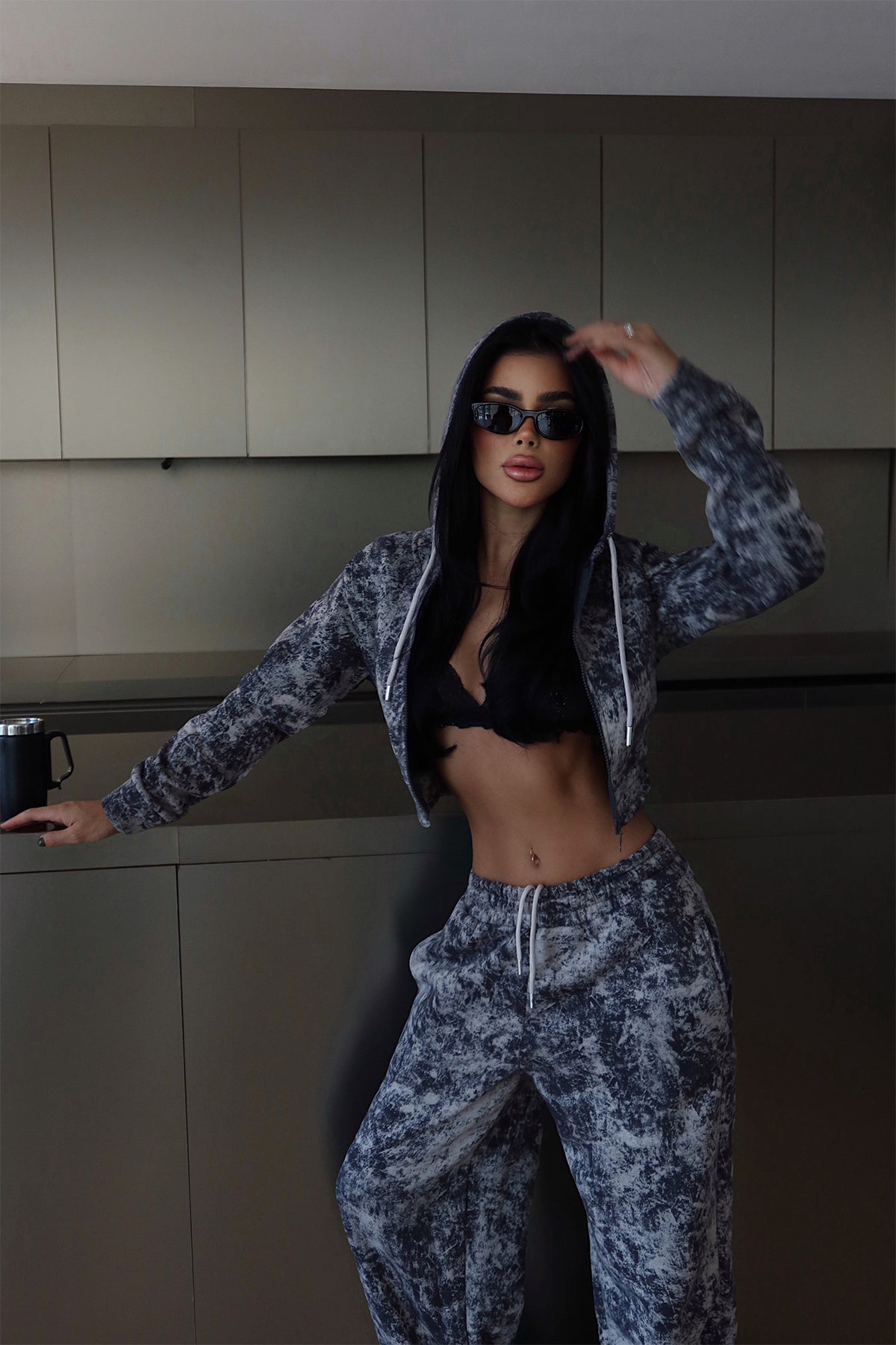 Füme Joelle Desenli Eşofman Takım ATE-3641