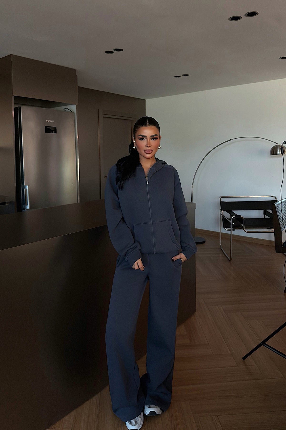 Füme Bonny Fermuarlı Eşofman Takımı ATE-3868