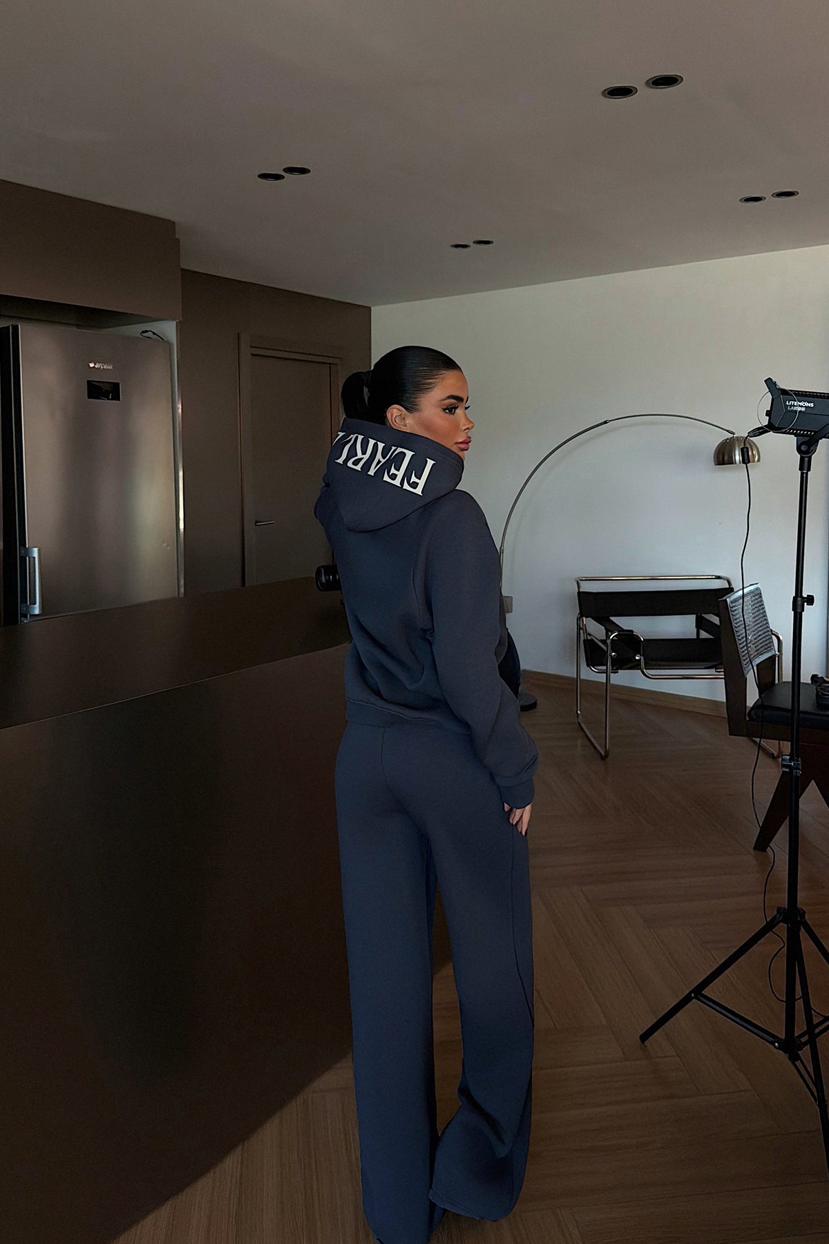 Füme Bonny Fermuarlı Eşofman Takımı ATE-3868