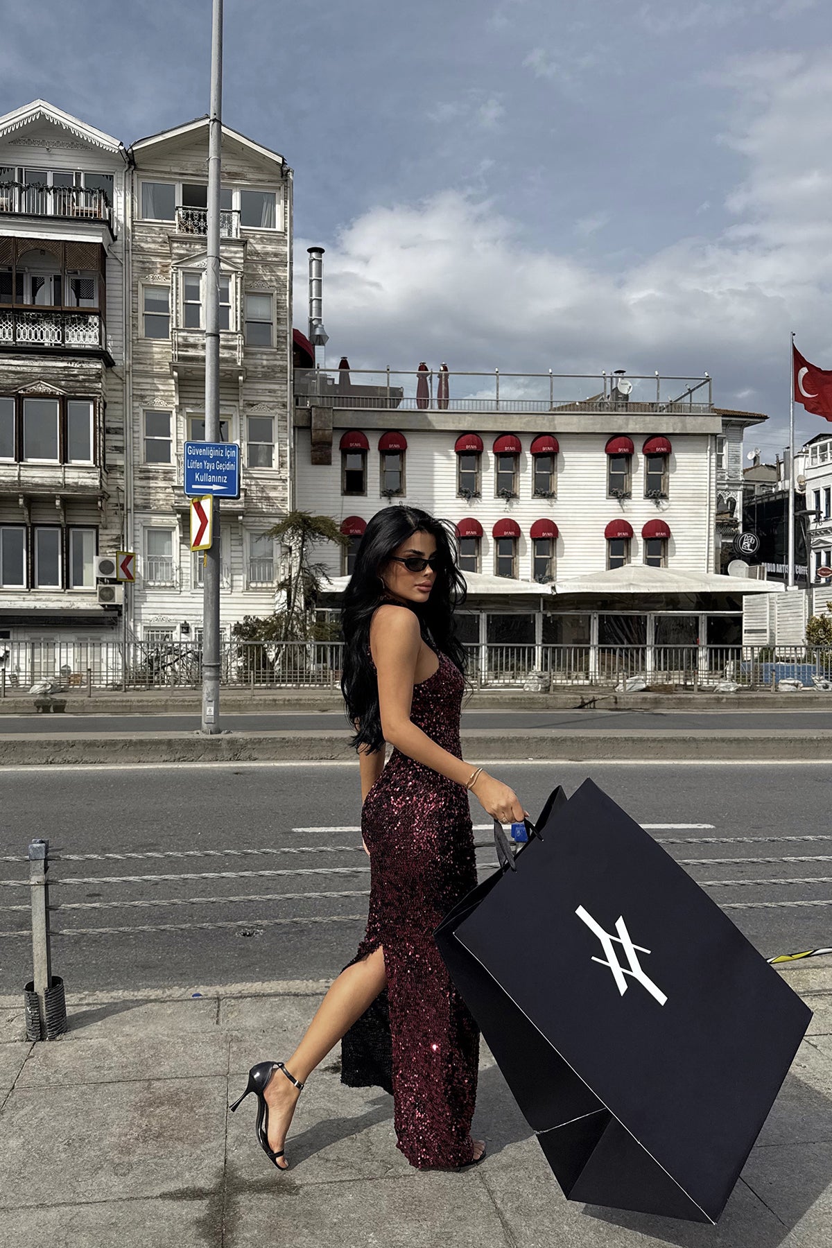 Fuşya Shion Payetli Elbise ATE-2527