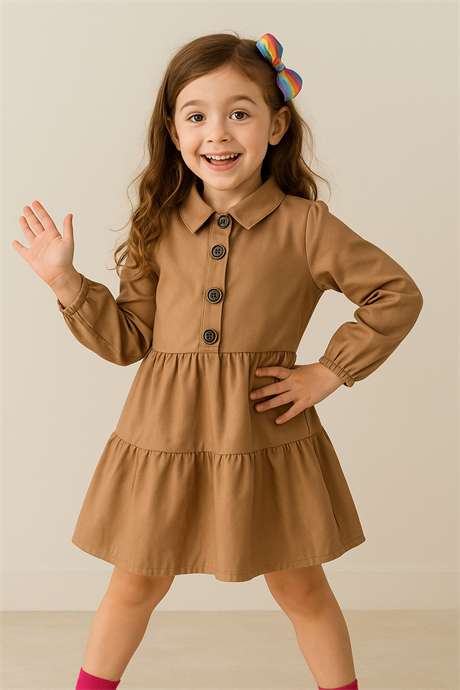 Gabardin Kız Çocuk Elbise